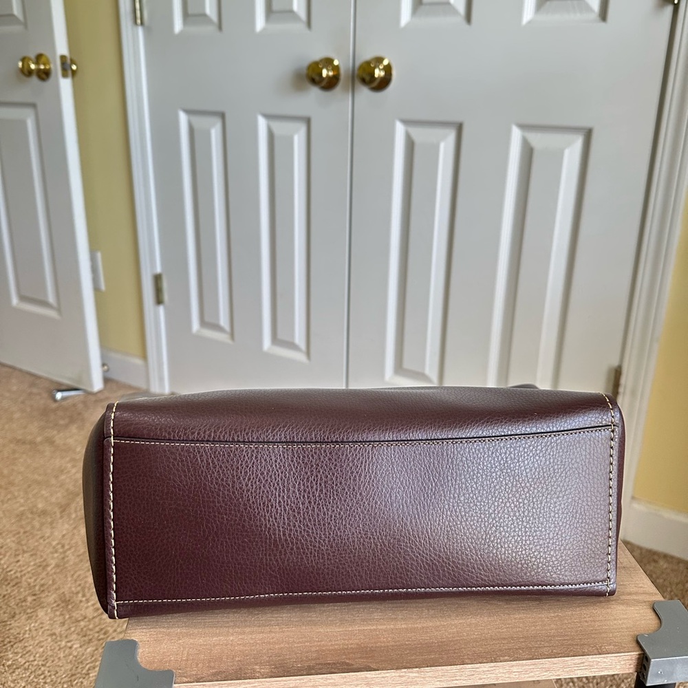 Sold- Coach Derby Leather Open Top Tote Bag in New with Tag Condition, Oxblood - Picture 6 of 8